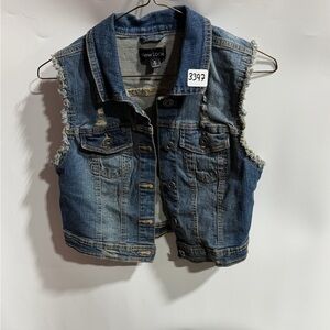 #3397-New Look Blue Denim Vest with Button Front